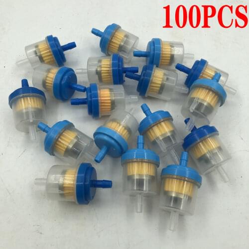 100Pcs 4/25'' 4mm Hose Motorcycle Scooter Gasoline Filter Clear Inline Gas Fuel hot