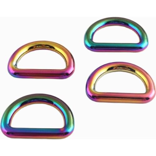 20mm D Rings Rainbow Zinc Alloy Loops Round Strap Buckle Ring Holder Clasp Making Hardware Craft Supplies Jewelry Accessories