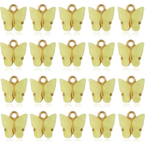 20Pcs Colorful Acrylic Butterfly Charms Pendant for DIY Necklace Bracelet Earrings Jewelry Making Crafting 8 Colors