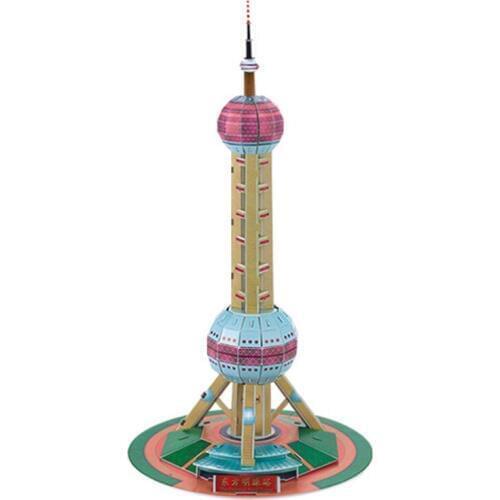3D three-dimensional jigsaw puzzle Shanghai Oriental Pearl TV Tower Deluxe Edition MC105h assembled construction paper model
