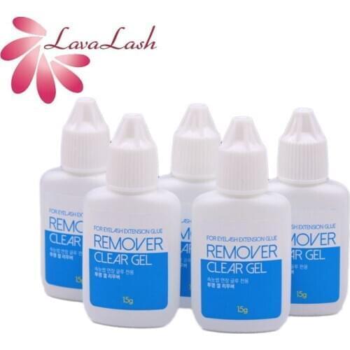 5 bottles Clear Gel Remover Wholesale Price Eyelash Extensions 15ml Original Korea makeups tools Eyelash Shop Fake Eyelashes