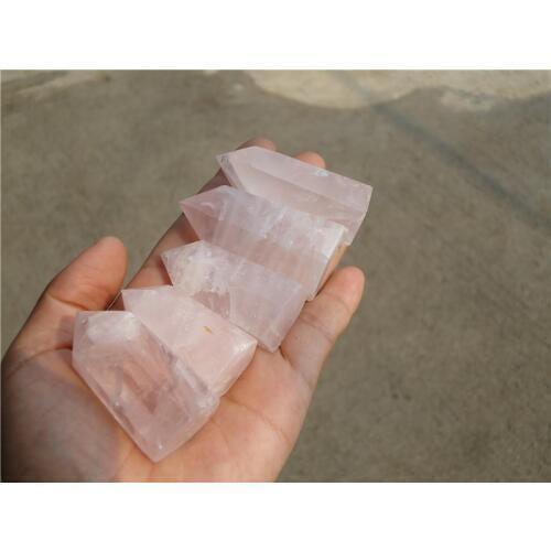 5pcs natural rose quartz crystal point wand healing