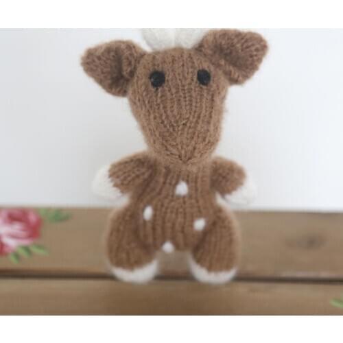 5 pieces/lot Knitted Reindeer Cute Stuffed Toys Newborn Photography Toy Crochet Newborn Animal Baby Christmas Reindeer Toy