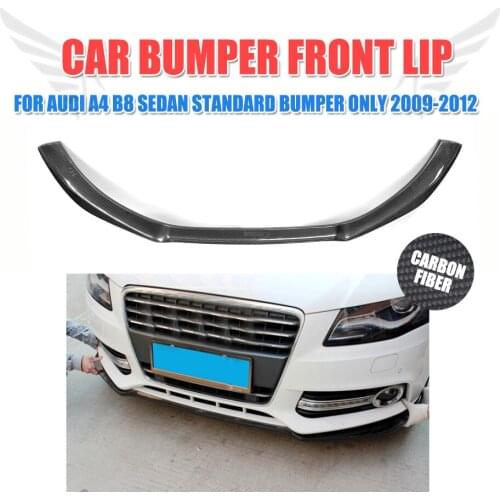 Carbon Fiber / FRP Car Front Bumper Lip Spoiler Splitters for Audi A4 B8 Standard 2009 - 2012 Not for Sline