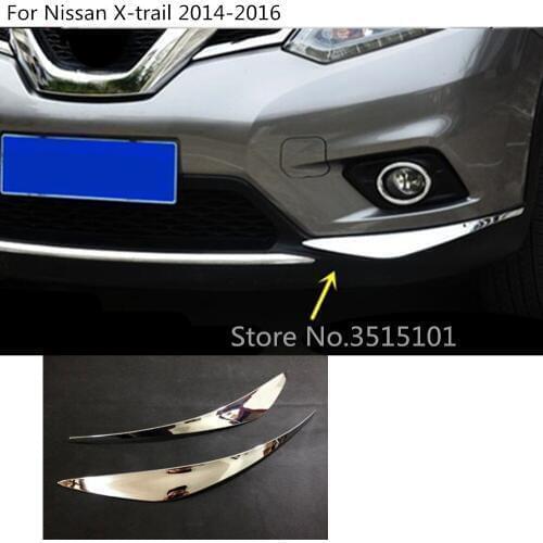 Car front side Bumper corner protection trim frame stick anti-rub cover 2pcs For Nissan X-trail xtrail T32/Rogue 2014 2015 2016