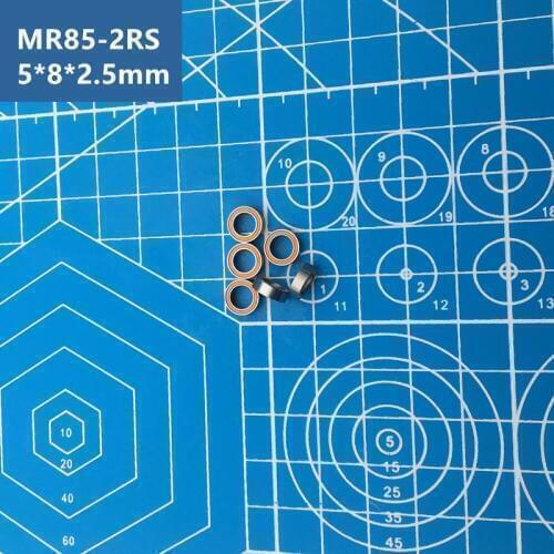 Free Shipping high quality MR85RS Bearing (10PCS) 5*8*2.5 mm Miniature MR85-2RS deep Ball Bearings ORANGE Rubber Sealed MR85 RS