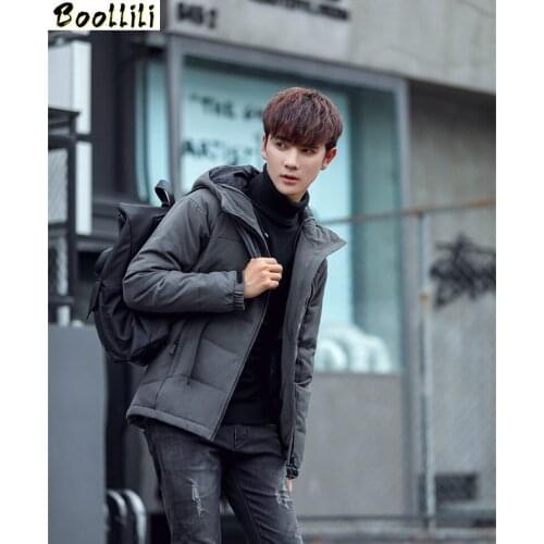 Boollili High Quality White Duck Down Jacket Mens Warm Winter Coat Thick Mens Jackets Hooded Men Parka Jaqueta Masculina