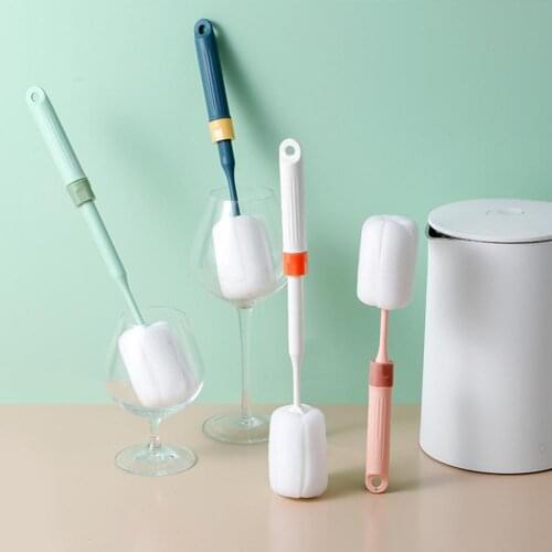 Bottle Sponge Water Absorption Adjustable Lightweight Glass Scrubber Infant Milk Bottle Brush Cleaner for Home Kitchen Tool