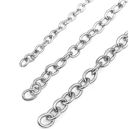 1 Meter Long Stainless Steel O-shaped Chain Width 4/6/8 mm Charm Chains For DIY Necklace Jewelry Making Accessories Wholesale