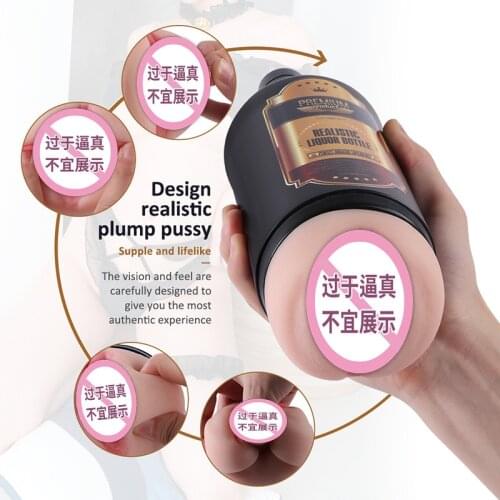 Bottle Shape Mans Airplane Cup Manual Masturbator Penis Trainer Adult Sex Toys Male Sex Toy Sexual Pocket Pussy Cups for Men