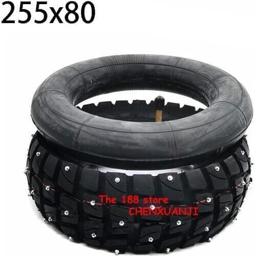 255x80 Snow Tire Inside and Outside Tire Thickening Electric Scooter 10 Inch Cross Country Anti Skid Pedal Scooter for Zero 10x