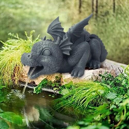 HOT Creative Dinosaur Statue Cute Animals Resin Crafts Fountain Ornament for Home Garden Courtyard Decoration