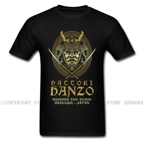 Hattori Hanzo 2018 Men Cool Samurai T-shirt Swords And Sushi Cartoon Design Punk T Shirt Okinawa Japan Chic Tops Tees
