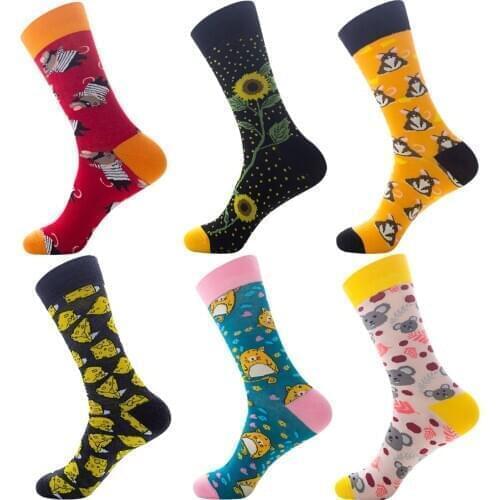 Cotton Personality Funny Cartoon Character Socks Men and Women Casual Socks Unisex Harajuku Creative Hip Hop Skateboard Sock