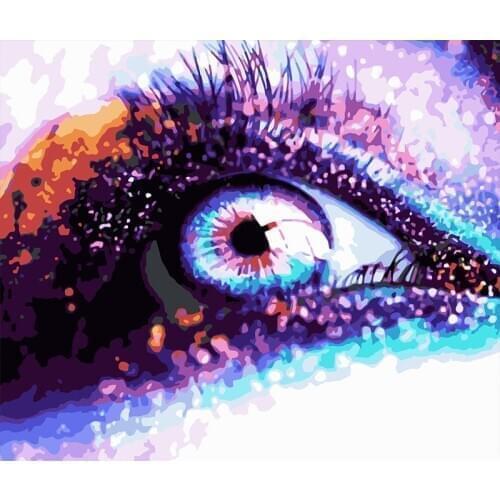 Eye And Girl DIY Paint By Numbers On Canvas DIY Handicraft Adult Coloring By Number Acrylic Paint Unique Gift