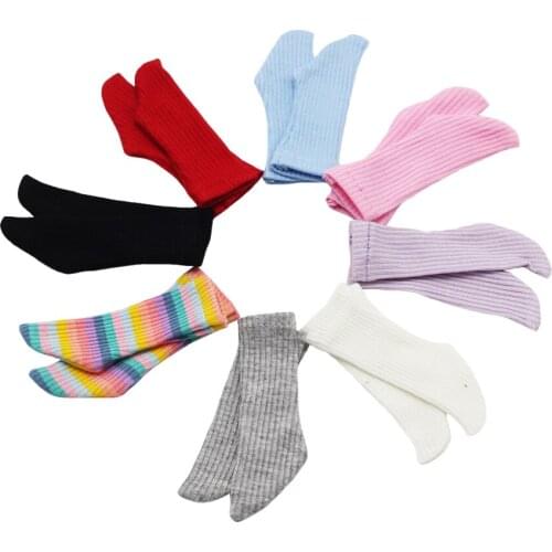 1Pai 1/6 BJD Dolls Rainbow Socks For 30cm 1/6 Joint bjd YOSD Stocking Doll Clothes Accessories Toys