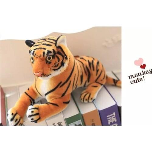 Small cute plush yellow tiger toy simulation real life tiger doll birthday gift about 40cm xf2925