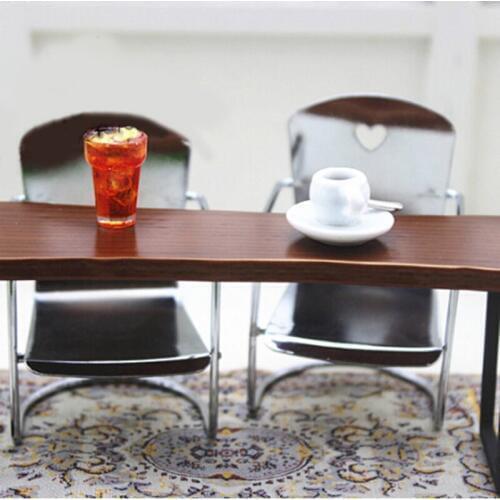 Iron Chair Model For Dolls House Furniture For Dolls Mini Chair Toys For Children 1:12 Scale Dollhouse Miniature