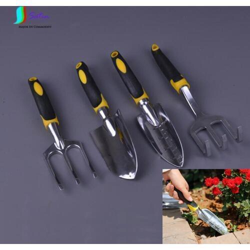Gardening Tool Set,Aluminum Alloy Fork/Shovel/Rake with Rubber Handle,Grow Vegetables Tool S0615H
