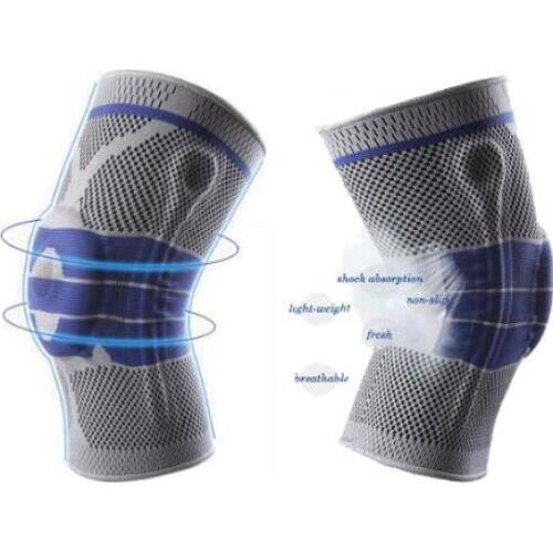 2019 Knee Pad Basketball Knee Pad Sport Safety Football Volleyball Silicone Knee Brace Tape Knee Support Calf Protection