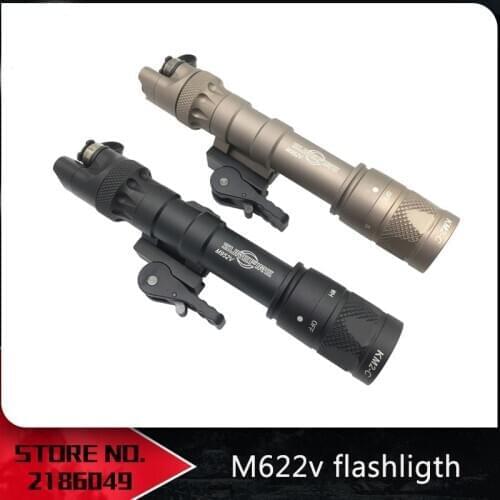 New Tactical Flashlight M622V Scout Light DS07 switch White-light and Strobe Output with ADM Weapon Mount Fit 20mm Rail Hunting