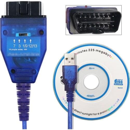 New OBD2 USB Auto Car Diagnostic Cable FTDI FT232RL Chip for VAG for Fiat KKL Car Ecu Scanner Tool 4 Way Switch USB Interface