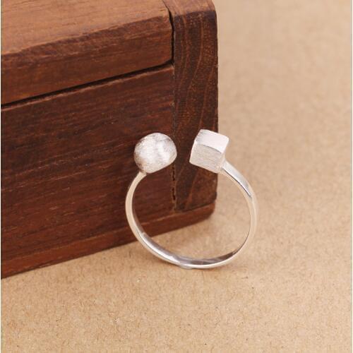 Ethnic Style Retro Vintage Silver Color Cube Box Rings For Women Punk Adjustable Rings Girls Finger Jewelry Party Gifts