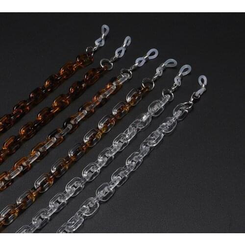 Glasses Strap Acrylic Leopard Transparent Fashion Sunglasses Chain Necklace Mask Lanyard