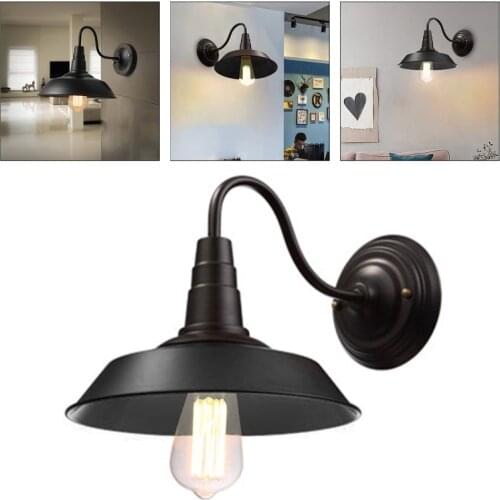 Retro Industrial Wall Mount Lamp Outdoor Barn Garage Vintage Fixture Night Light