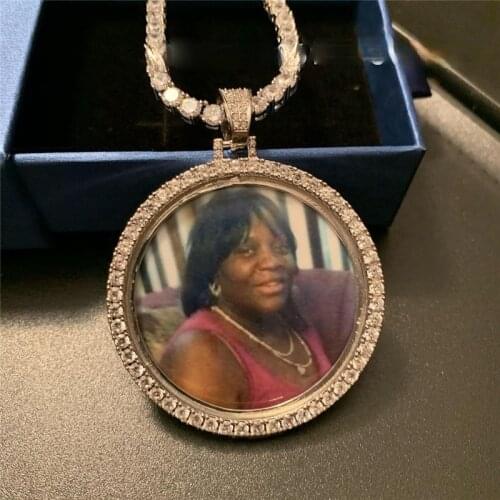 2021 Custom Luxury Iced Out Jewelry VVS Moissanite Men Charms White Gold Yellow Golden Photo Pendants