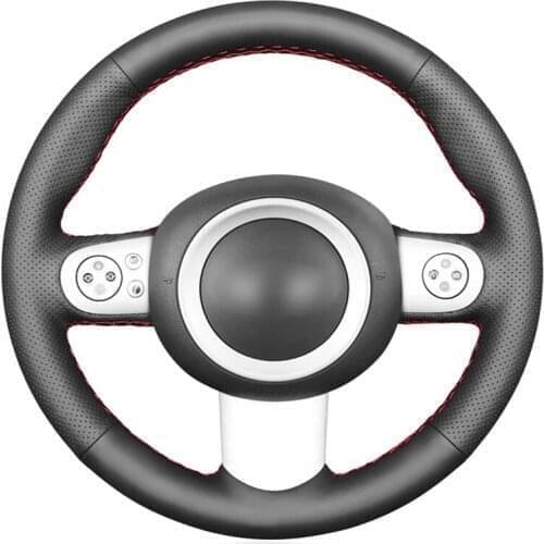 Hand-stitched Black Artificial Leather Car Steering Wheel Cover for Mini(Hatchback/Mini R50/R52/R53) 2001-2006 Convertible 2004