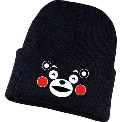 Anime Kumamon Knitted hat Cosplay hat Unisex Print Adult Casual Cotton hat teenagers winter Knitted Cap