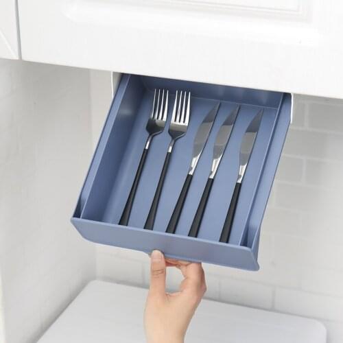 Hidden Storage Box Wardrobe Hidden Drawer Type Sundries Storage Box Pull-out Drawers Hanging Punch-free Storage Rack