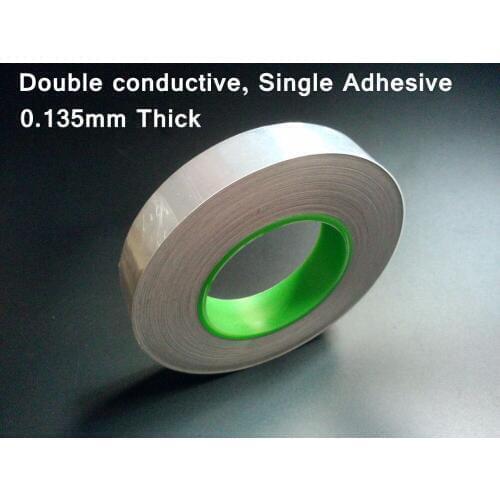 T=0.135mm W=75mm L=50M Single Sticky, Double Sided Conducting, Aluminum Foil EMI Shielding Tape fit for Fix, Monitor