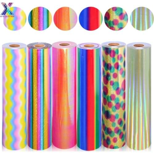 XFX HTV Cricut Vinyl 1 Sheet 25x100/150cm Heat Transfer Vinyl T-shirt Rainbow Adhesive Vinyl Iron on Patterned HTV Cricut Tool