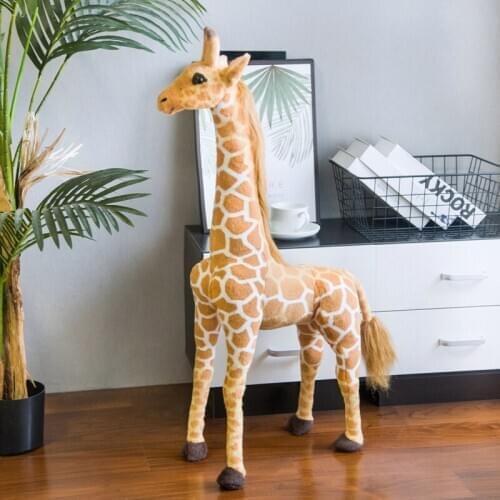 High Quality 120cm Simulation Kawaii Giraffe Plush Toys Stuffed Animals Dolls Soft Kids Children Baby Birthday Gift Room Decor