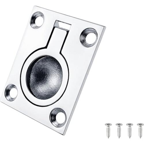 48x38mm Stainless Steel 316 Boat Deck Hatch Latch Cabinet Flush Mount Ring Pull Lift Handle Marine Hardware Accessories