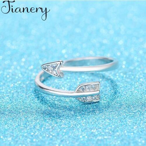 JIANERY Bijoux Boho Silver Color Crystal Cupid Arrow Rings for Women Lady Rings Fashion Party Statement Jewelry Wholesale
