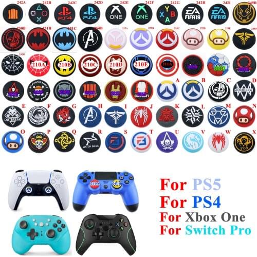 1pc Thumb Stick Grip Cap ABXY Home Logo Joystick Cover Case For PS5 PS4 PS3 Xbox One 360 Slim Switch Pro Controller Playstation5