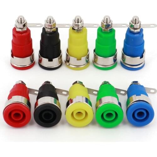 10Pcs Nylon Safety 4mm Banana Female Jack Binding Post Panel Mount Test Socket Connector