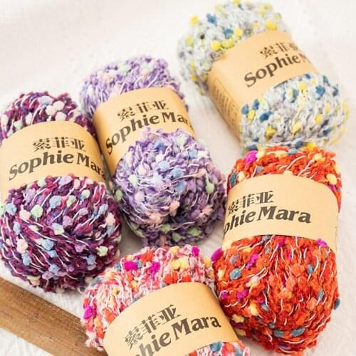 6PCS 50g/ball Acrylic fancy yarn medium thick hand knitted coat scarf hat yarn