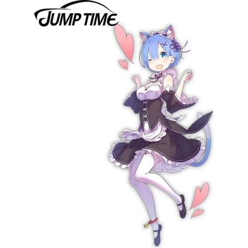 Jump Time 13 x 5.9cm For Re Zero Birthday Rem Anime Sticker Decal Car Truck Window Bumper Graphic Waterproof Car Styling