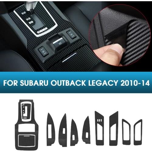 Carbon Fiber Car Interior Decoration Full Set Center Console Gear Protection Sticker Film For Subaru Outback Legacy 2010-2014