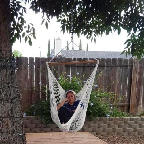 Large Cotton Rope Hammock Chair Portable Hanging Chair Indoor Outdoor Lazy Hanging Swing Bed Chair Romantic