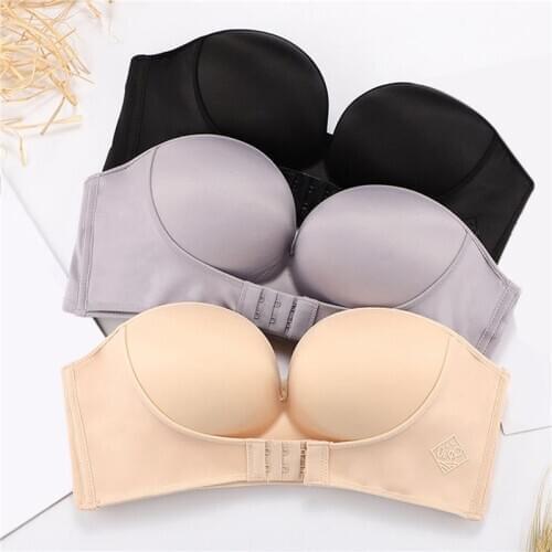 Front Closure Sexy Push Up Bra Women Invisible Bras Underwear Lingerie For Female Brassiere Strapless Seamless Bralette ABC Cup