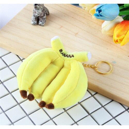 Cewative New Cartoon Fruit Vegetables Plush Stuffed String Rope Pendants Key Rings Plush Toys For Baby Child Kid Birthday Gifts