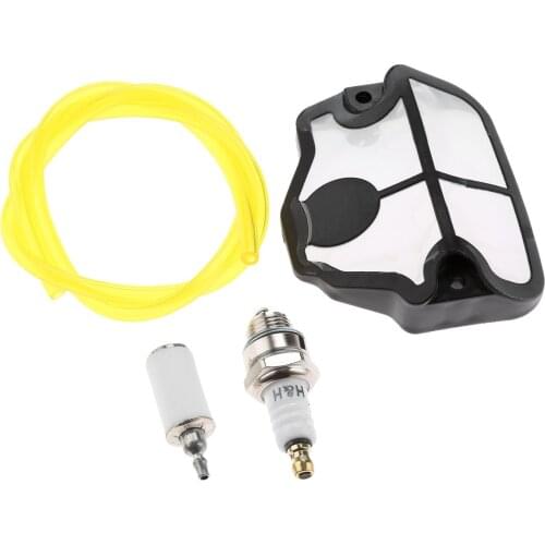 Dophee 4Pcs Air Fuel Filter Fuel Line Hose Tube Spark Plug for Husqvarnaa 36 41 136 136LE 137 137E 141 141LE 142E Chainsaw