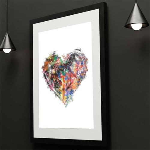 Graffiti Art Love Heart Poster Street Art Abstract Heart Prints Canvas Paintings Wall Art Picture Living Room Home Decoration