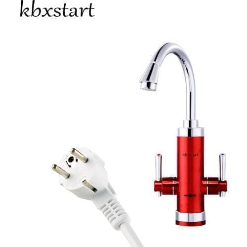 Kbxstart Instant Electric Kitchen Water Heater Tap 220V Tankless 3 Seconds Fast Heating Faucet 3400W Torneira With EU UK AU Plug