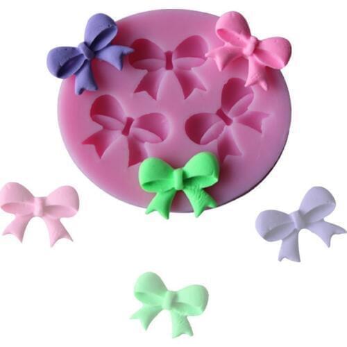 Kitchen DIY Creative 3D 3-loch Bogen Bowknot Design Modellierung Kuchen Dekoration Fondant Schokolade Pudding Silikonform A1069